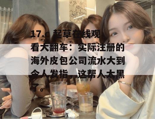 17.c 起草在线观看大翻车：实际注册的海外皮包公司流水大到令人发指，这帮人太黑了。
